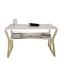 Hanah Home Wake Mesa de Estudio Blanco y Oro